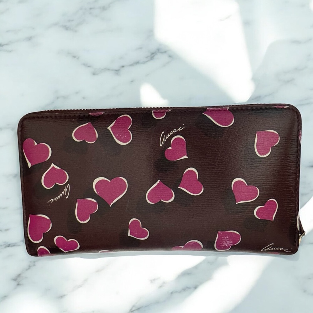 Gucci Betty Heartbeat Abbey 899765-478442 Long Zip Around Wallet - Picture 2 of 9